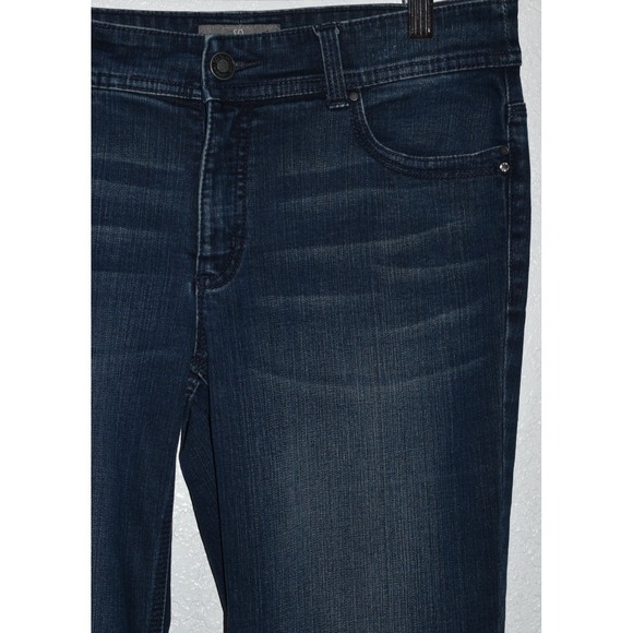 Chicos 00 Sz 2 So Slimming Zip Ankle Stretch Denim Blue Jeans 5-Pocket Straight - Picture 8 of 16